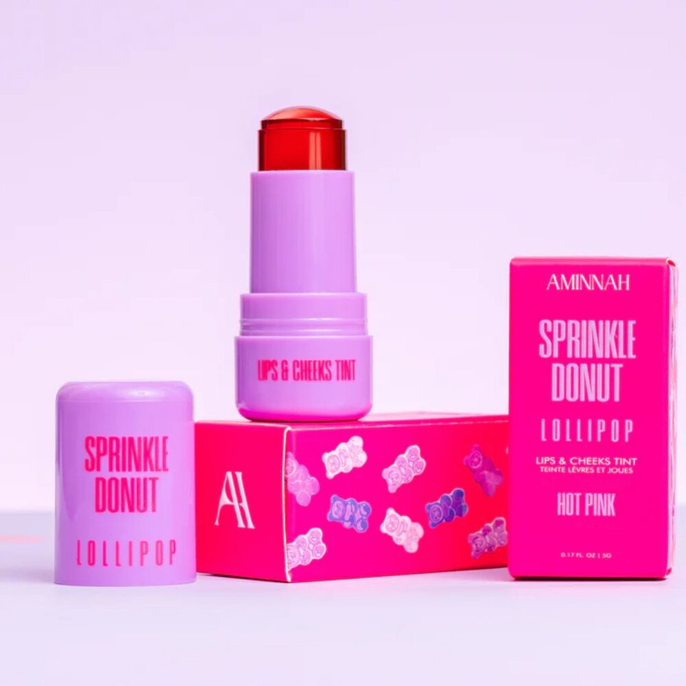Aminnah Sprinkle Donut Lollipop Lips & Cheeks Tint NIB - Picture 2 of 4